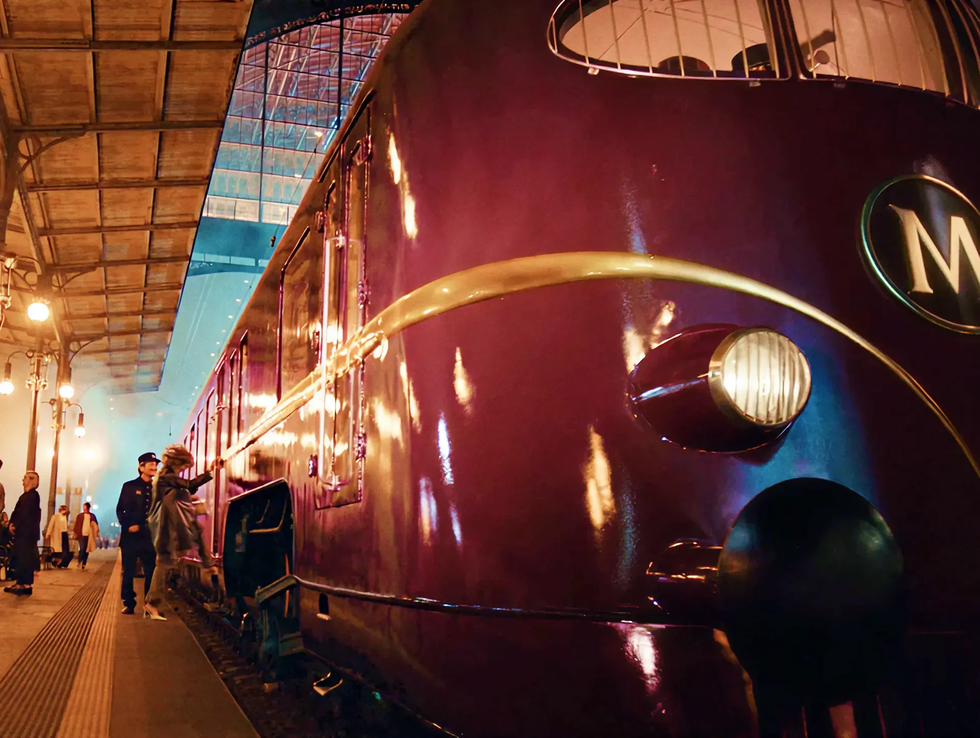Luxurious gold train interior with Magnum branding, from the Sound of Magnum campaign