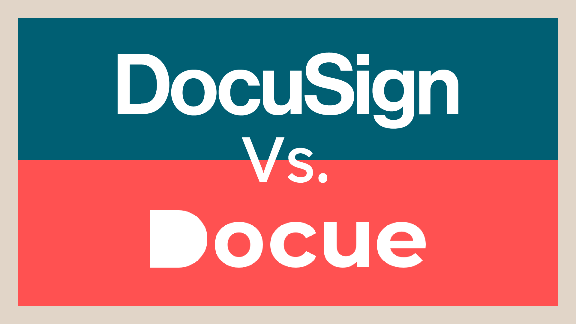 An image comparing DocuSign with Docue, which is the right e signature and contract making tool for you