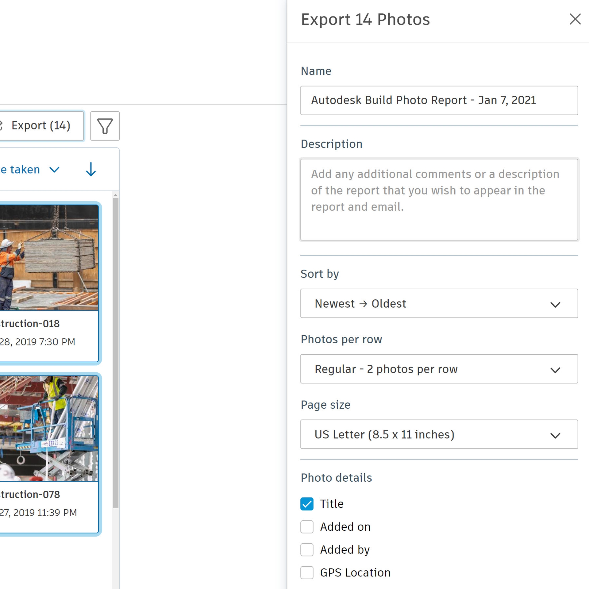 creating jobsite photo reports with Photo Management Software for Construction.
