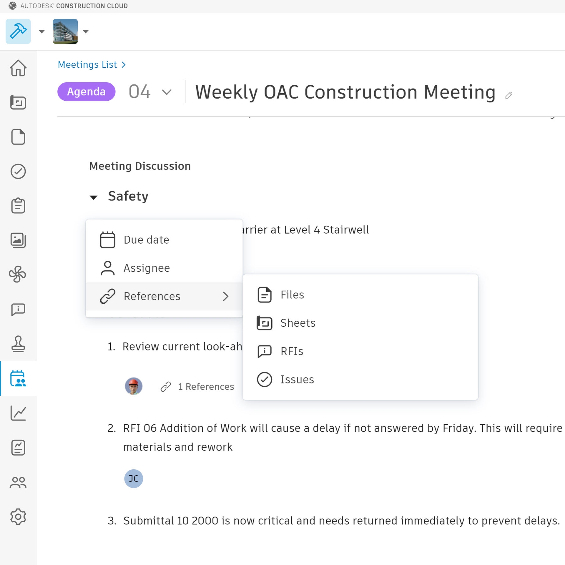 OAC meeting software in Construction Meetings Record Software.