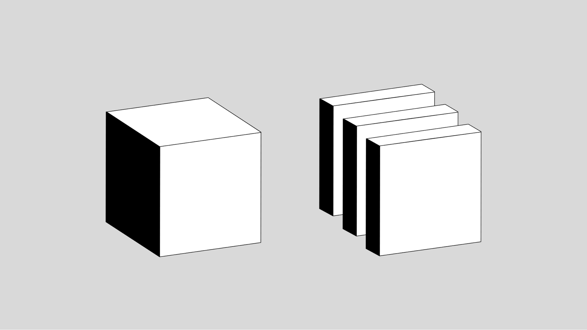 illustration of blocks in white, black and grey