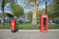 iconic London postbox and phone cell
