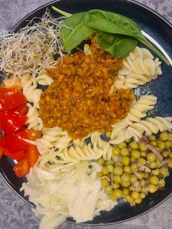 Pasta med vegofärssås