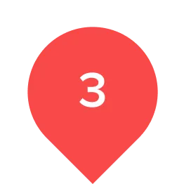 A red pointed dot with the number "3" inside.
