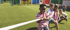 Kids playing tug of war