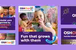 Collage of children enjoying activities, featuring the OSHClub logo and text promoting affordable outside school hours care and enrollment.