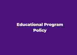White text on a purple background reads "Educational Program Policy."