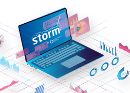laptop displays storm cloud contact center software