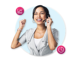call center agent smiles after providing great customer satisfaction