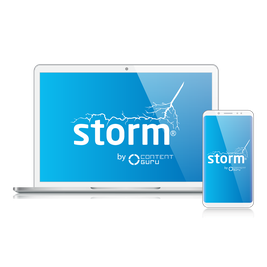 laptop and phone displays the storm contact center solution