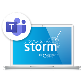 laptop displays the microsoft teams integration for storm
