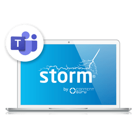 laptop displaying the storm microsoft teams integration