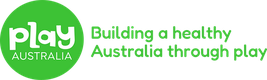 Green logo with "Play Australia" and the text "Building a healthy Australia through play."