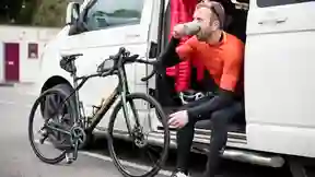 Man drinking coffee with a Lapierre Pulsium 3.0 in Somerset
