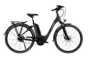 Picture showing an electric bike on the side with a white background