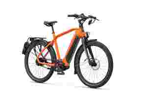Vooraanzicht van de Sparta e-bike D-Burst MeTb Sunset Orange Gents