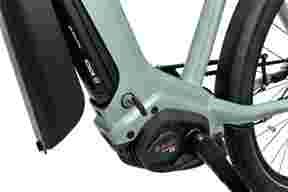 Detailfoto van de Bosch Powertube accu op de Sparta e-bike D-Burst M8Tb