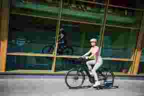Picture of a woman biking 