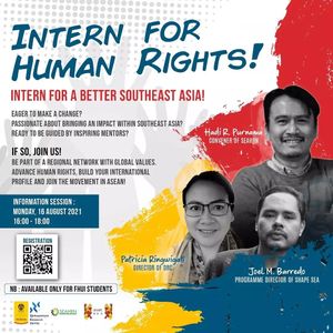 DRC, SEAHRN, SHAPESEA Present: Intern for Human Rights! Intern for a Better Southeast Asia!