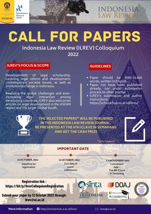 [DEADLINE EXTENDED]  CALL FOR PAPERS ILREV Colloquium 2022