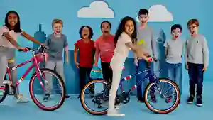 Kids group with Raleigh Pop bikes  