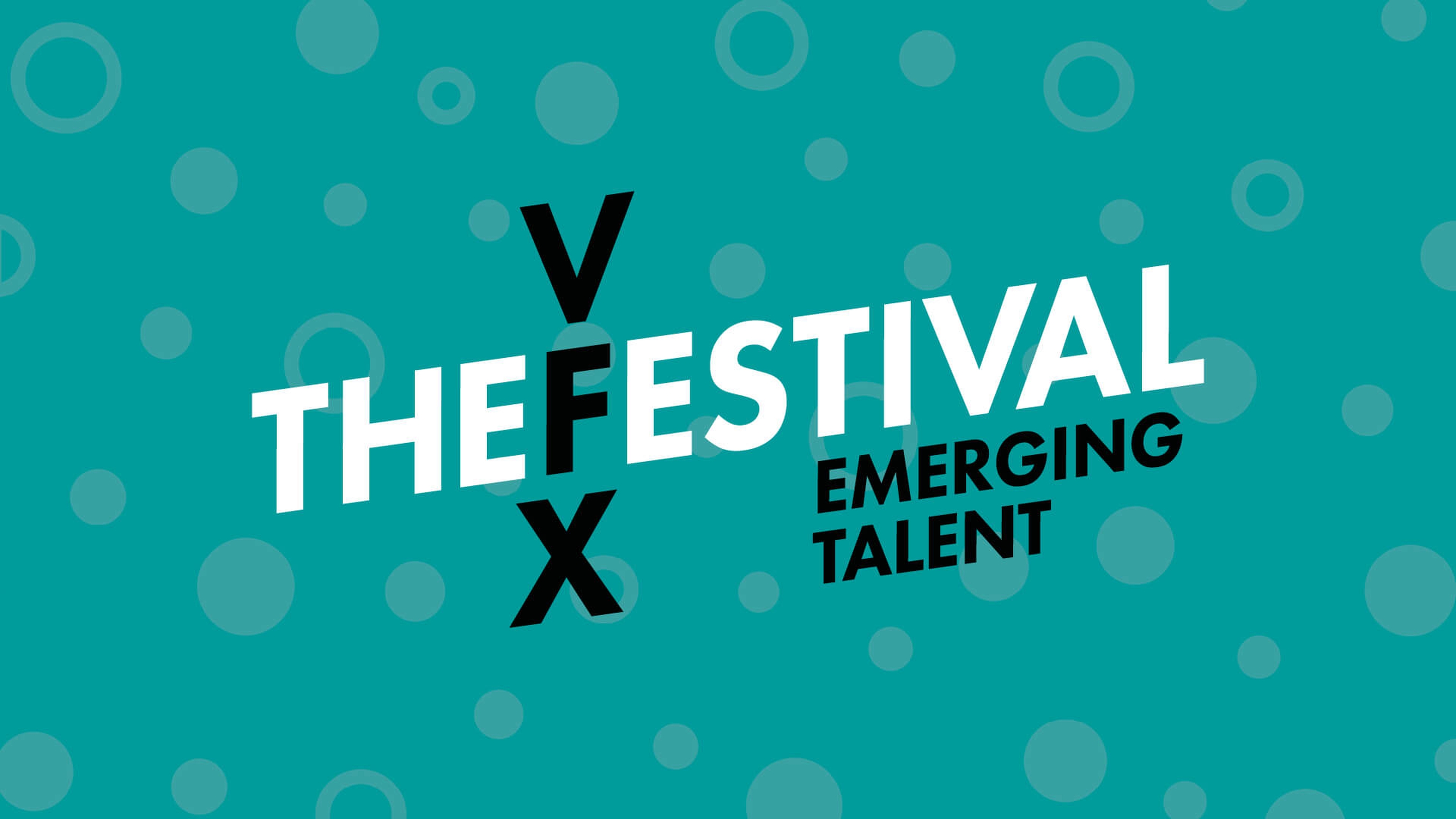 The VFX Festival emerging talent logo on a teal background