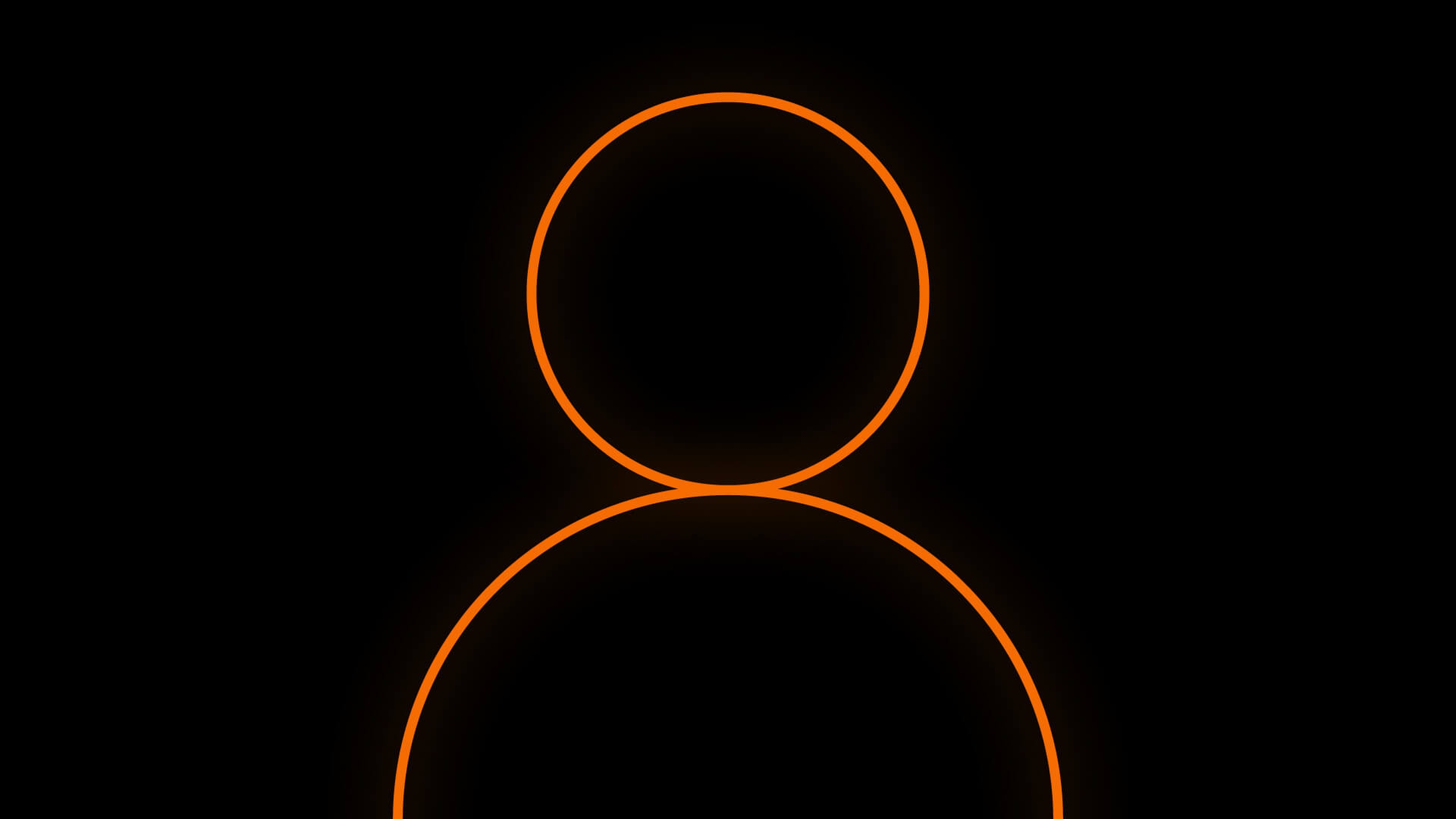 Orange person silhouette on a black background