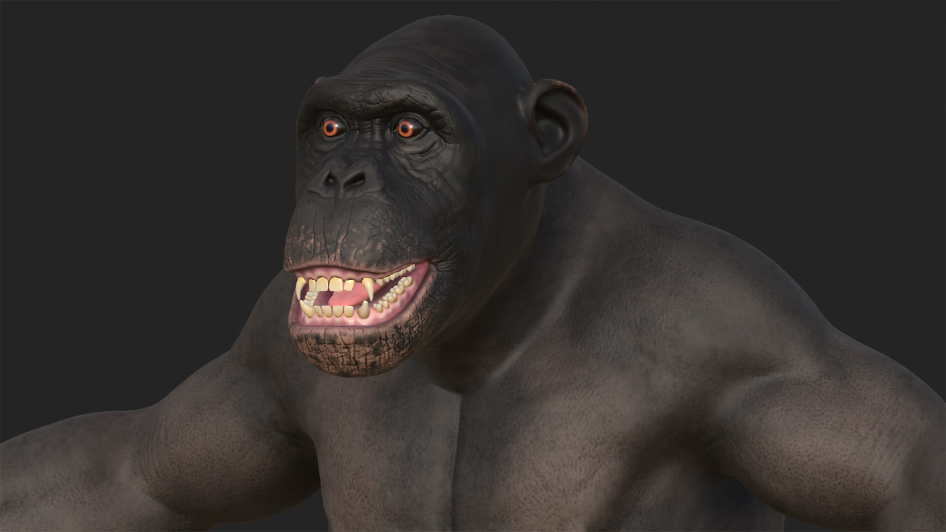 Animated chimpanzee 's face