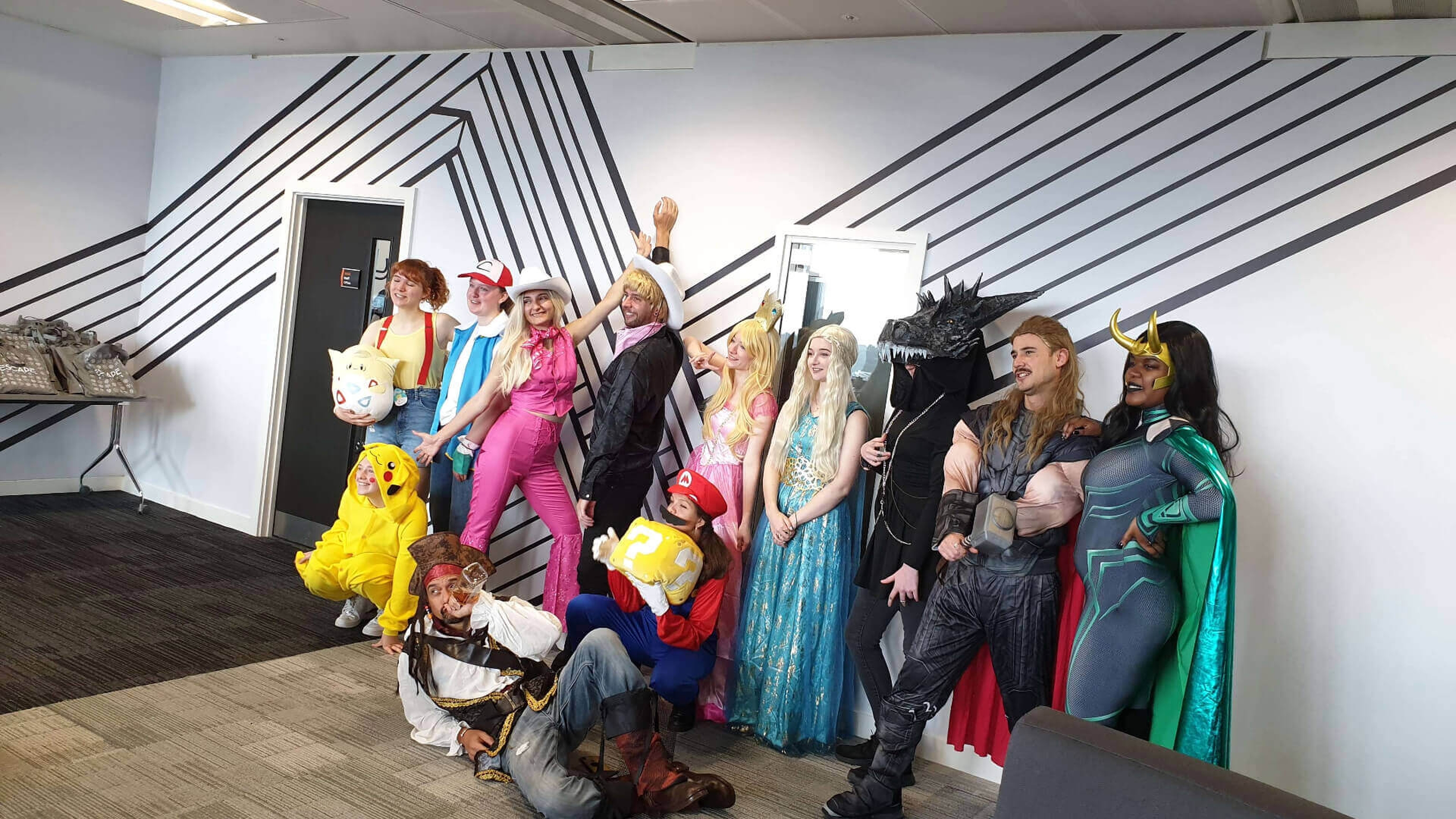 group of students dressed up for treasure hunt during freshers week