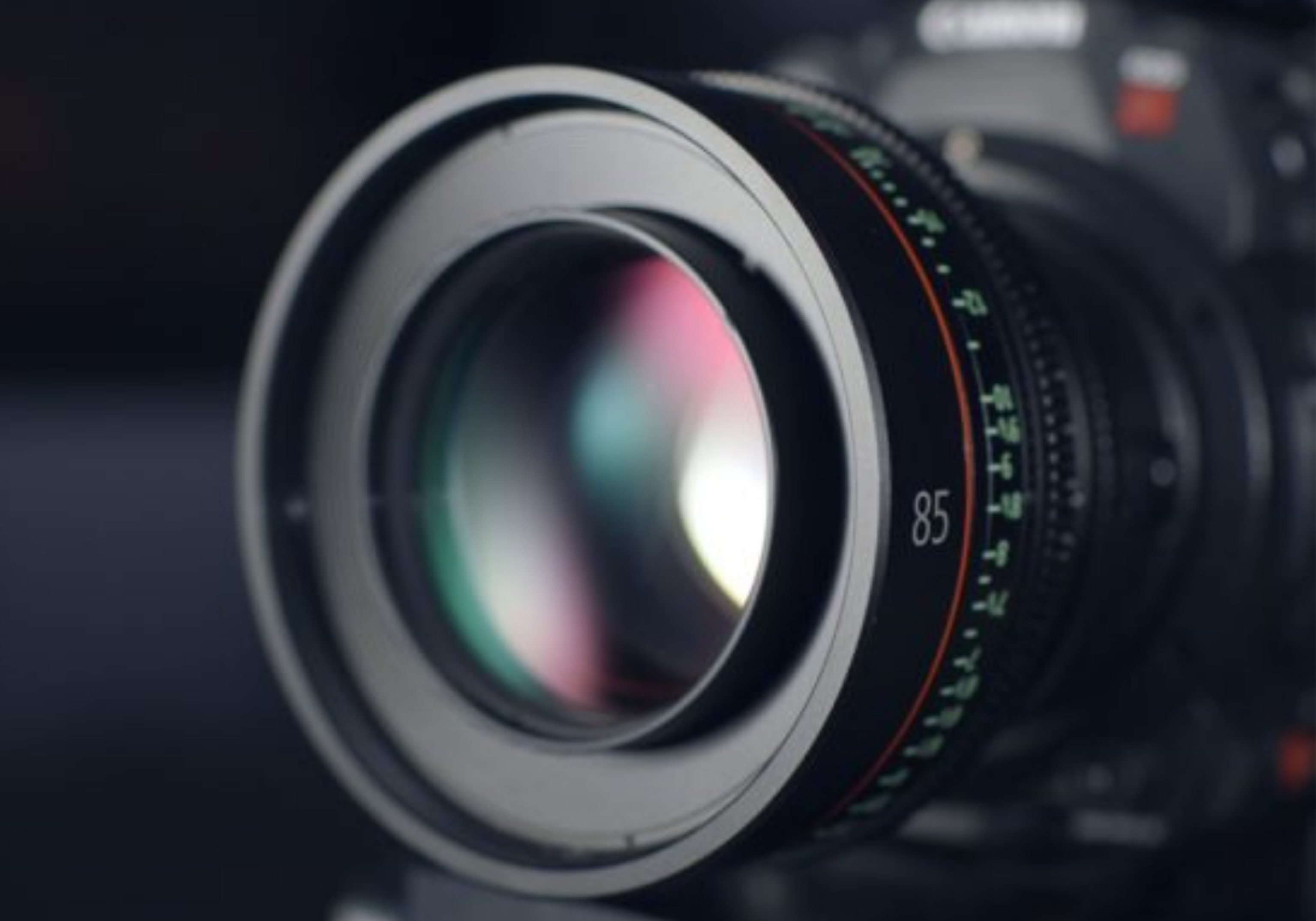 Close up image of a camera lens