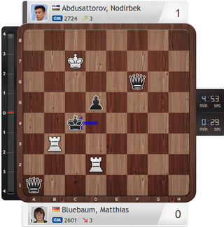 Bluebaum vs. Abdusattorov, the final position.