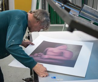 George Rouy print in print studio