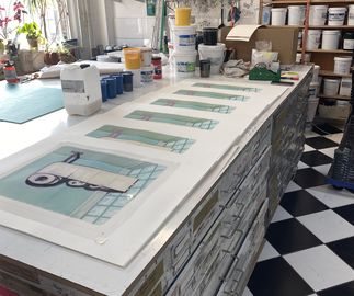 production process of Clayton Schiff's prints