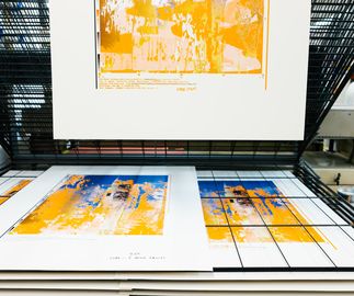 a silkscreen print at a print house