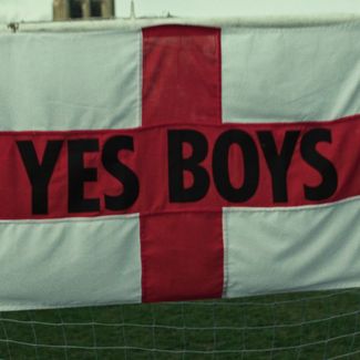 England flag with 'Yes Boys' in the middle