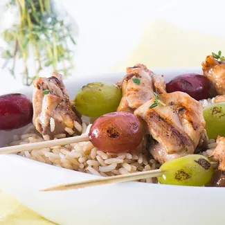 Chicken and Grape Kebabs with Thyme