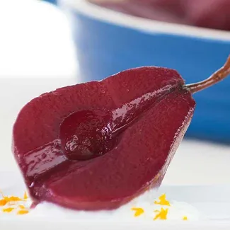 Poached Pears in Grape Juice