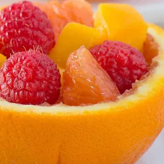 Fruit Salad in Orange Bowls