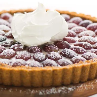 Grape Tart with Peanut Butter Whipped Cream
