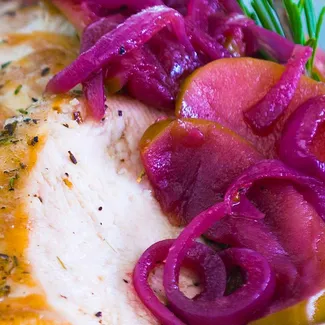 Roasted Turkey Tenderloin with Apple Compote 