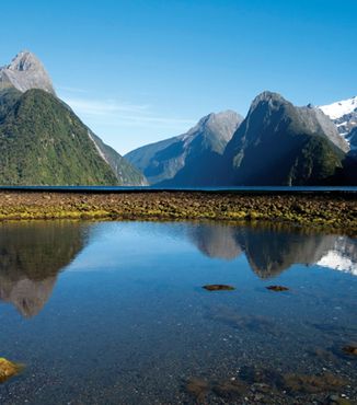 milford sound in fiorland national park new zealand