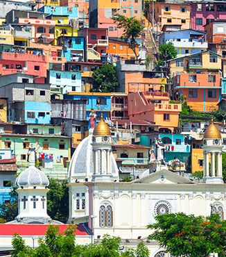 bright colorful houses in guayaquil ecuador