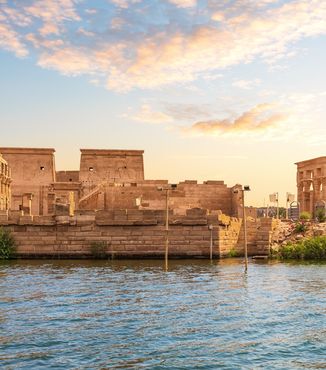 philae buildings in aswan egypt