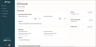 Managers can review employee performance in the Employee Hub