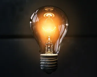 une ampoule allumée avec compteur EDF