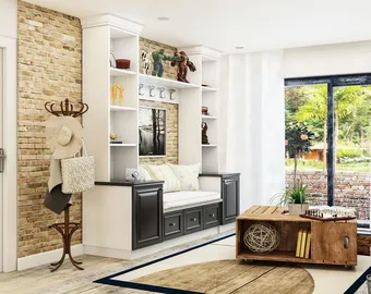 Exemple de présentation pour une pièce de vie meublée