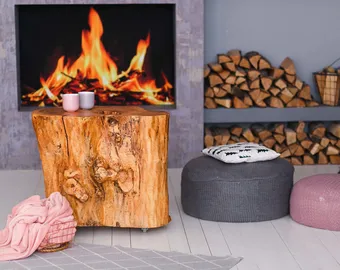 Chauffage au bois avec cheminée