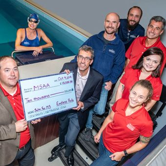 $10,000 Donation Promotes Swimming for Multiple Sclerosis Symptom Management.