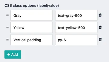 Add custom classes by label/value