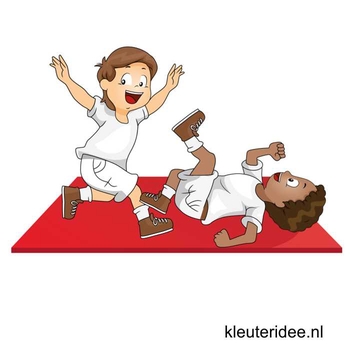 Gymles voor kleuters, eenvoudige judoles 1, kleuteridee.nl